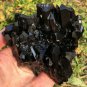 403g Natural smoky black  quartz cluster crystal specimen healing #JQ66