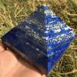 1287g Large Natural beautiful lazurite Quartz Crystal Pyramid Healing #ZH36
