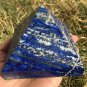 1287g Large Natural beautiful lazurite Quartz Crystal Pyramid Healing #ZH36