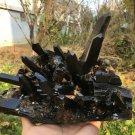 2581g Natural smoky black  quartz cluster crystal specimen healing #JQ67