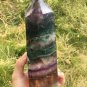1489g RARE HUGE NATURAL Blue Fluorite Quartz Crystal point Healing Y2