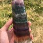 963g RARE HUGE NATURAL Blue Fluorite Quartz Crystal point Healing Y1