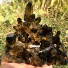 1119g Natural smoky black  quartz cluster crystal specimen healing JQ12