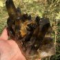 1119g Natural smoky black quartz cluster crystal specimen healing JQ12