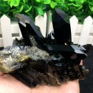 384g Natural beautiful smoky black quartz cluster crystal specimen healing