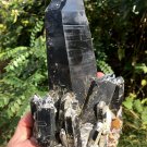 931g Natural beautiful smoky black quartz cluster crystal specimen healing HJ02