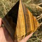 586g Large Natural beautiful tiger's-eye Quartz Crystal Pyramid Healing  #ZH47