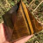 586g Large Natural beautiful tiger's-eye Quartz Crystal Pyramid Healing  #ZH47