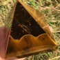 586g Large Natural beautiful tiger's-eye Quartz Crystal Pyramid Healing  #ZH47