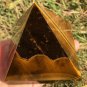 586g Large Natural beautiful tiger's-eye Quartz Crystal Pyramid Healing  #ZH47