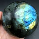 768g Natural beautiful Labradorite ball Crystal Polished From Madagascar LQ12