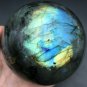 768g Natural beautiful Labradorite ball Crystal Polished From Madagascar LQ12