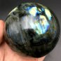 768g Natural beautiful Labradorite ball Crystal Polished From Madagascar LQ12