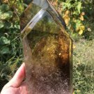 TOP!! Large Natural transparent double-headed citrine crystal quartz tower 1575g