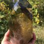 TOP!! Large Natural transparent double-headed citrine crystal quartz tower 1575g
