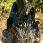 696g Natural smoky black quartz cluster crystal specimen healing #JQ60