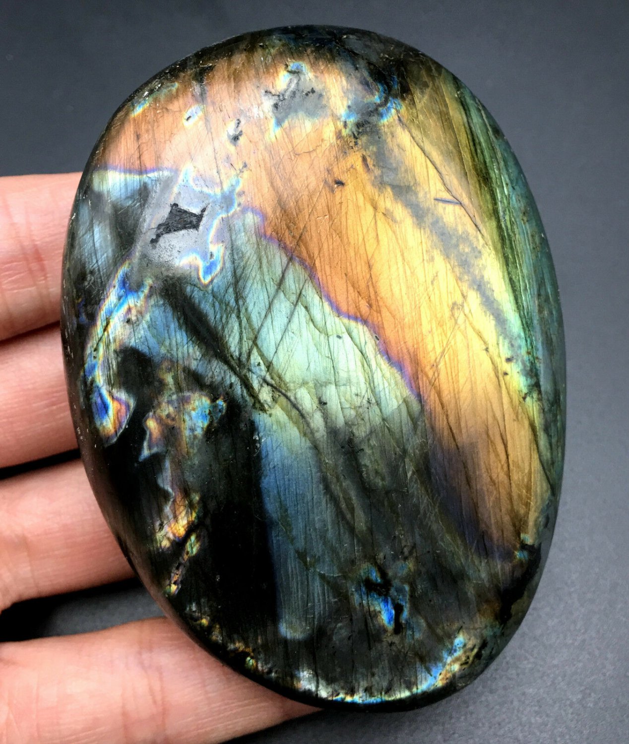 227g Natural Labradorite Crystal Rough Polished From Madagascar  6