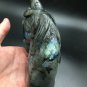 767.9g Natural Labradorite Hand sculpture horse Crystal Rough Polished