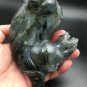 767.9g Natural Labradorite Hand sculpture horse Crystal Rough Polished