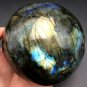 699g Natural beautiful Labradorite ball Crystal Polished From Madagascar LQ11