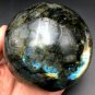 699g Natural beautiful Labradorite ball Crystal Polished From Madagascar LQ11