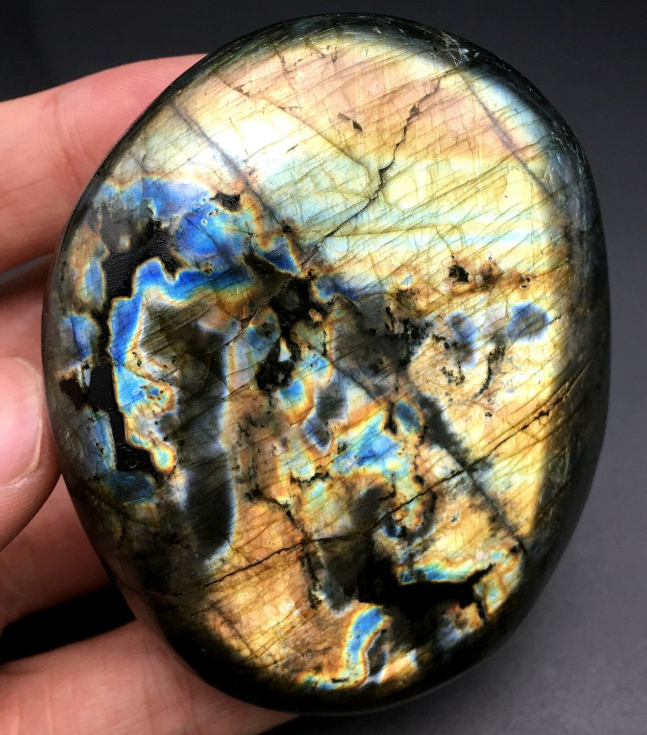 194.7g Natural Labradorite Crystal Rough Polished From Madagascar  6