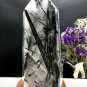 Naturally beautiful Rare Large black Tourmaline Rutilated Quartz point 1761g