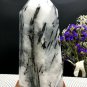 Naturally beautiful Rare Large black Tourmaline Rutilated Quartz point 1761g