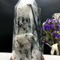 Naturally beautiful Rare Large black Tourmaline Rutilated Quartz point 1761g