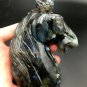 535.1g Natural Labradorite Hand sculpture horse Crystal Rough Polished