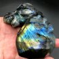 535.1g Natural Labradorite Hand sculpture horse Crystal Rough Polished