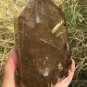 1377g Natural Golden Sun Rutile Quartz Obelisk Crystal Wand Point Healing #ZH34