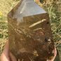 1377g Natural Golden Sun Rutile Quartz Obelisk Crystal Wand Point Healing #ZH34