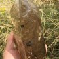 1377g Natural Golden Sun Rutile Quartz Obelisk Crystal Wand Point Healing #ZH34