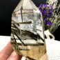 Naturally beautiful Rare Large Green Tourmaline Rutilated Quartz point 378g