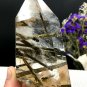 Naturally beautiful Rare Large Green Tourmaline Rutilated Quartz point 378g