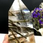 Naturally beautiful Rare Large Green Tourmaline Rutilated Quartz point 378g