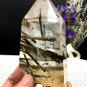 Naturally beautiful Rare Large Green Tourmaline Rutilated Quartz point 378g
