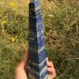 1200g Natural lapis lazuli Quartz Obelisk Crystal Wand Point Healing #ZH33