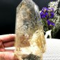 Naturally beautiful Rare Large black Tourmaline Rutilated Quartz point 439g