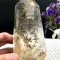 Naturally beautiful Rare Large black Tourmaline Rutilated Quartz point 439g