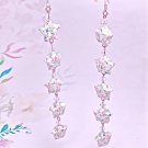 Luck Star Origami White Color Long Earrings, 925 Silver Earrings, Birthday Day Gift