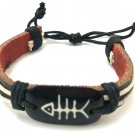 Ichthys Skeleton Leather Bracelet - FREE SHIPPING Ichthys Skeleton Leather Bracelet - FREE SHIPPING