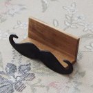 Handlebar Mustache Wooden Desktop Business Card Holder