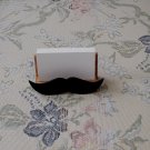 Captain Mustache Wooden Desktop Business Card Holder