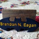 Personalized Batman Inspired Wooden Desktop Business Card Holder