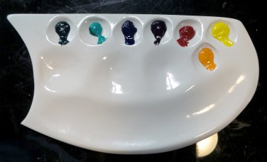 Large ceramic watercolor palette