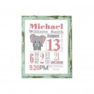 Pink Elephant Birth Announcement