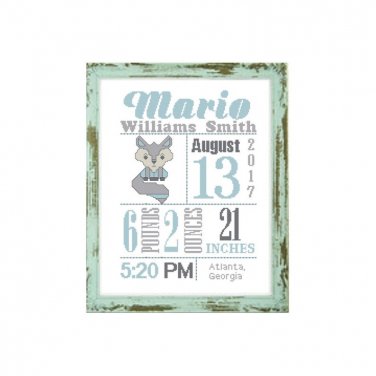 Blue Fox Birth Announcement