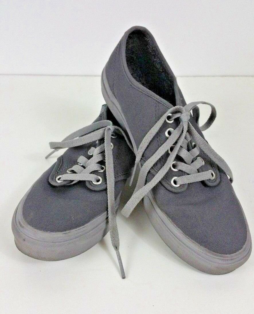 Women's Vans Off The Wall Gray canvas grey soles shoes Size 7.5 lightly ...